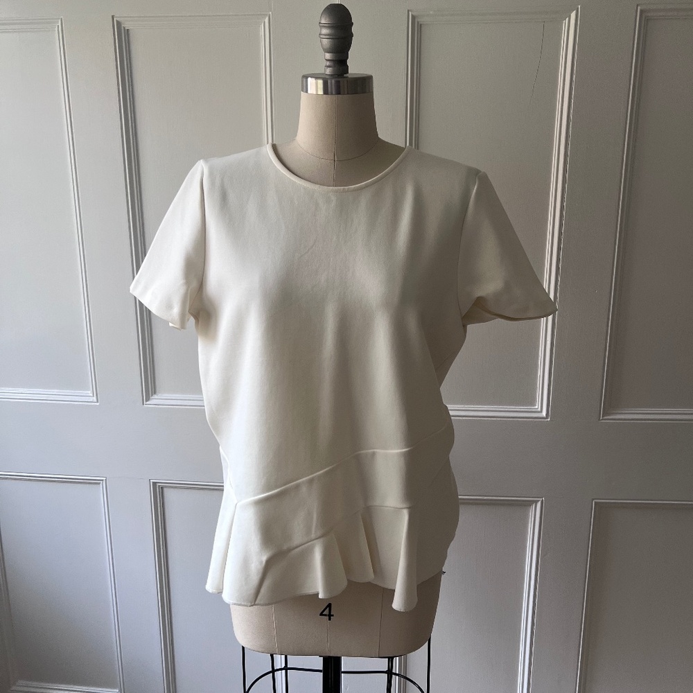 J. Crew Cream Peplum Top